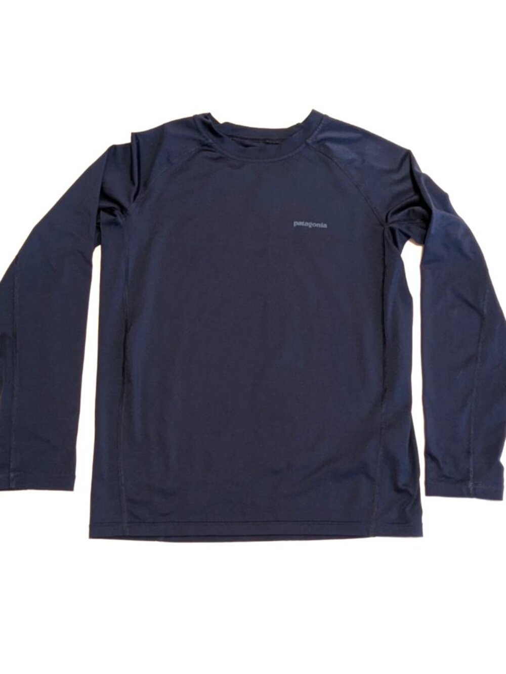 Patagonia Kids Long Sleeve Capilene Silkweight Rashguard 66316 Navy P6 Boys L 12